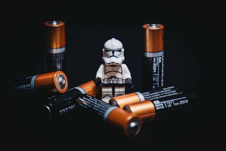 Star wars lego storm trooper surrounded by batteries, used in blog Getting in the zone: A guide to finding flow at work