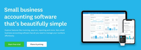 Xero's homepage - accountancy software for small businesses